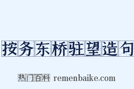 按务东桥驻望造句是什么意思的图片